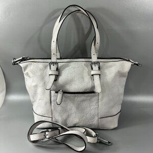 Olivia Harris Tribeca White Leather Satchel/Shoulder/Crossbody Bag